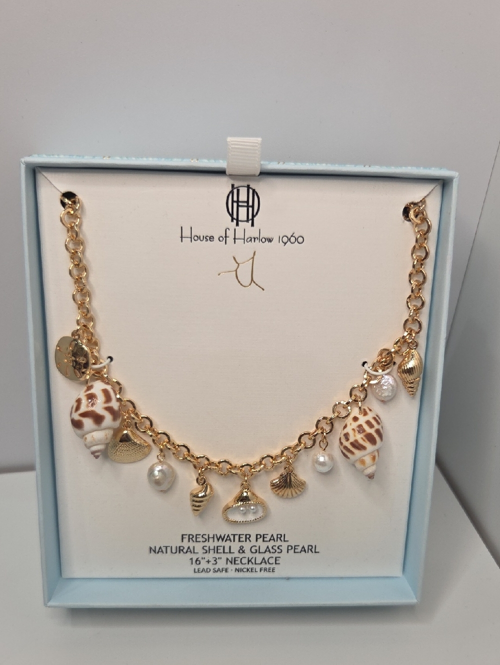 🤍▪️House of Harlow ▪️1960 Gold Seashell Charm 16 ' Necklace - Picture 13 of 14